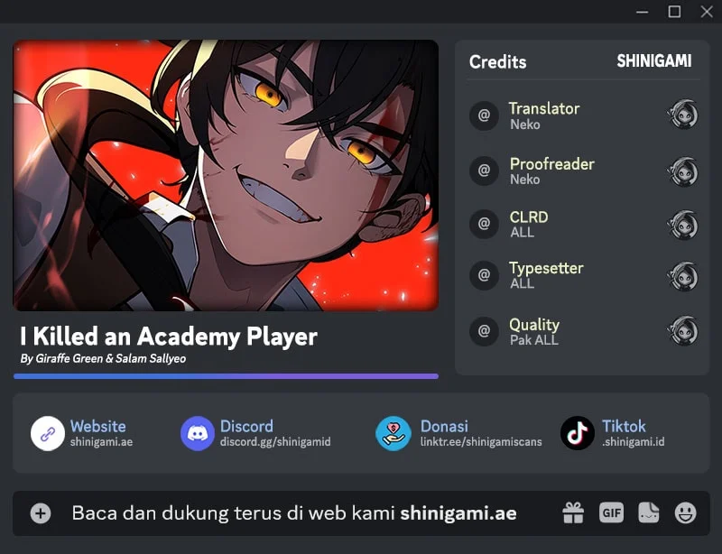 Komik I Killed An Academy Player Chapter 100 Fix gambar 1
